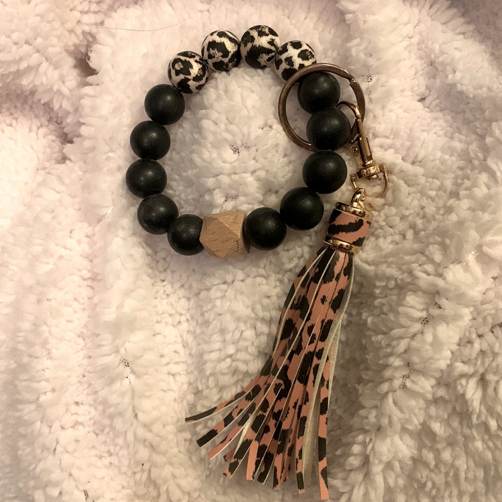Stretch Silicone Bead Key Chain Wristlet